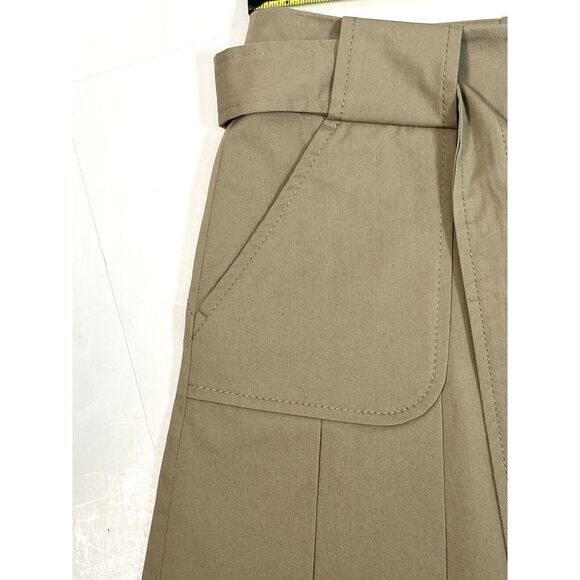 Escada Sport Tan Skirt Pleated Belted Size 4 US 34 German Academia Kawaii - Picture 13 of 16